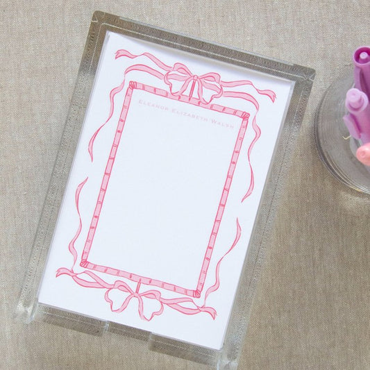 HP Notesheets in Acrylic Holder - Pink Bows