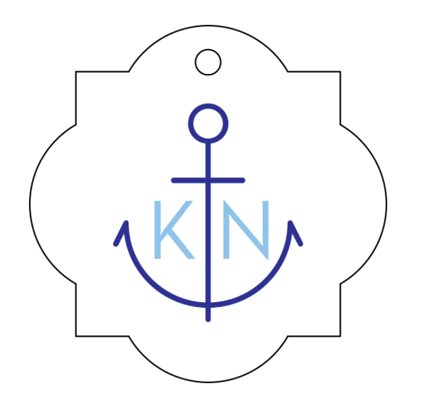 Letterpress Tag - T231 Anchor Monogram