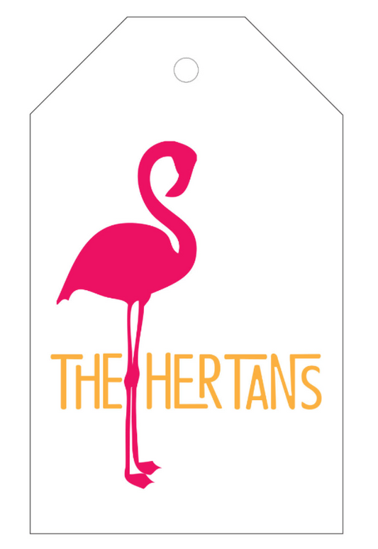 Letterpress Tag - T24 Flamingo