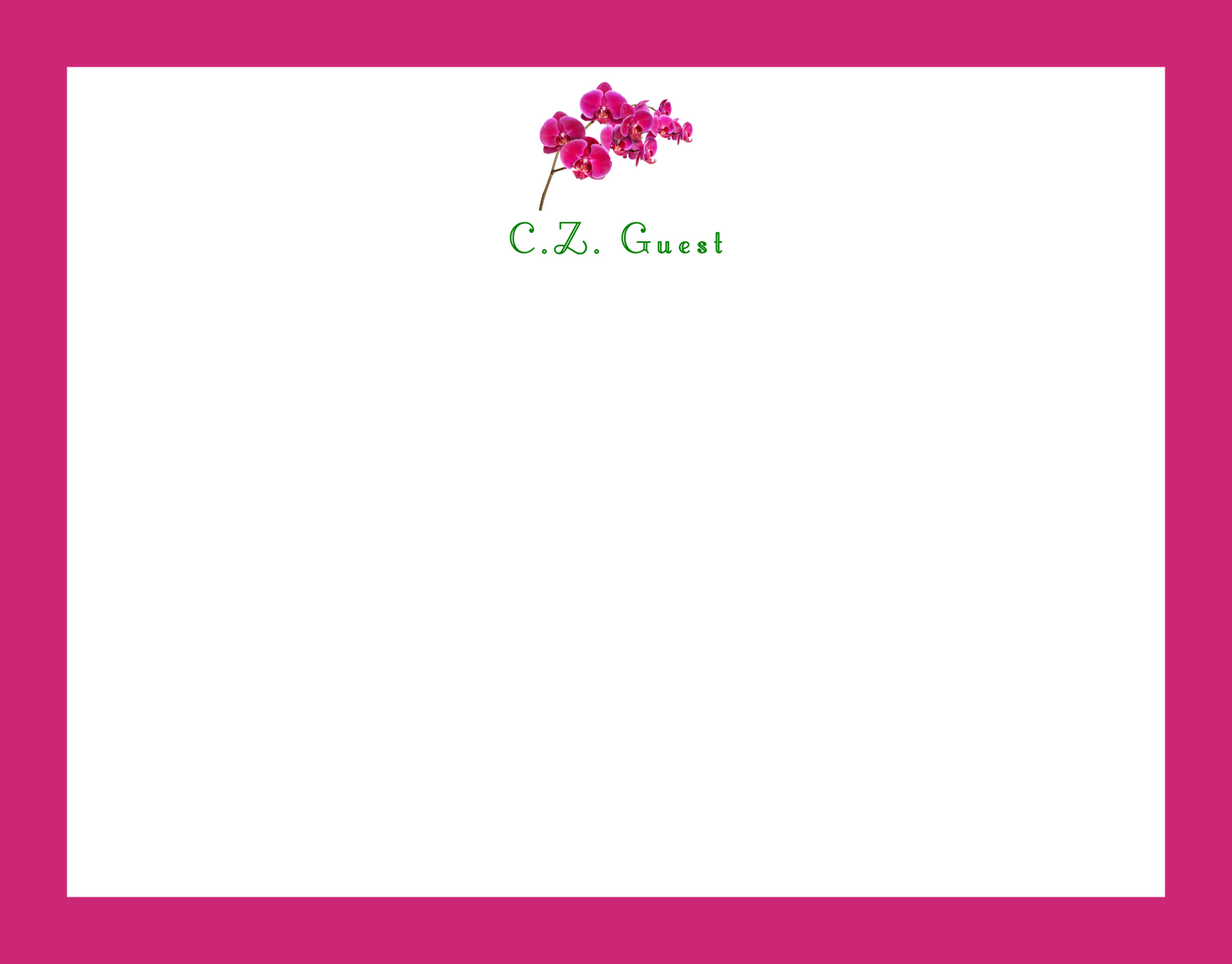 Mimi Paper Flat Note Personalized - Orchid Hot Pink