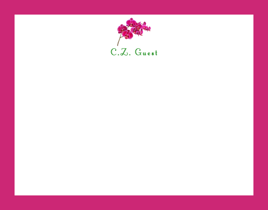 Mimi Paper Flat Note Personalized - Orchid Hot Pink