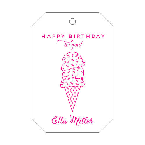 Letterpress Tag - T52 Ice Cream Cone