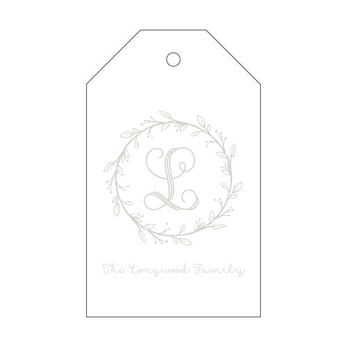 Letterpress Tag - T75 Initial Wreath