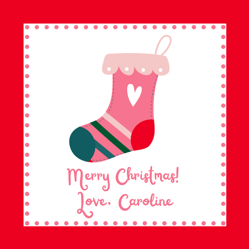 Mimi Paper Holiday Sticker - Heart Stocking