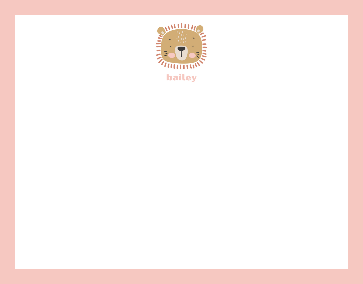 Mimi Paper Flat Note Personalized - Lion