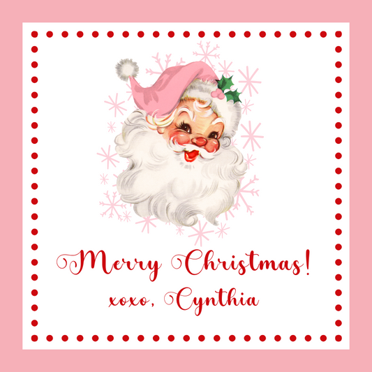 Mimi Paper Holiday Sticker - Pink Santa