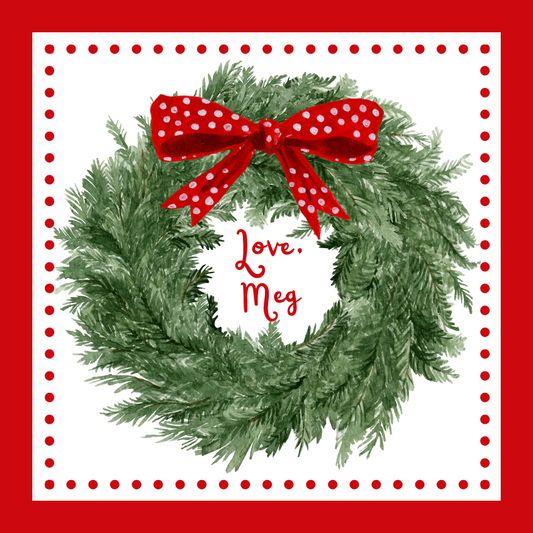 Mimi Paper Holiday Sticker - Wreath Polka Dot