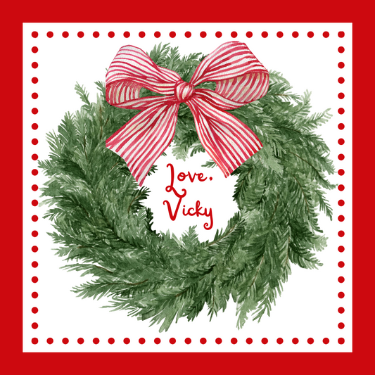 Mimi Paper Holiday Sticker - Wreath Stripe